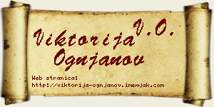 Viktorija Ognjanov vizit kartica